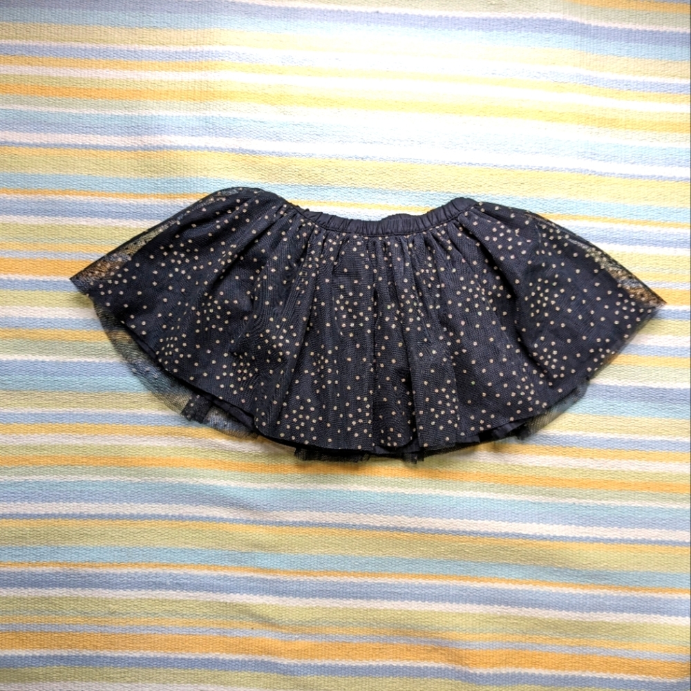 ⭐ NEW NWT Oshkosh Bgosh Black & Gold polka dot tutu 6-9m